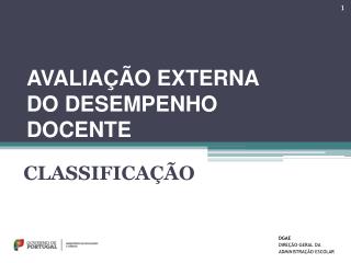 AVALIAÇÃO EXTERNA DO DESEMPENHO DOCENTE