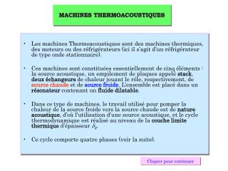MACHINES THERMOACOUSTIQUES