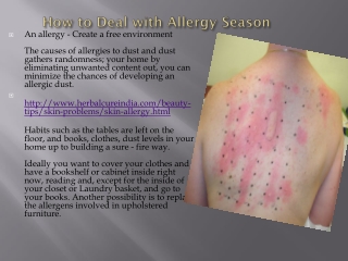 How to Deal with Allergy Season