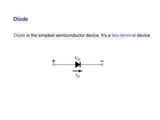 Diode is the simplest semiconductor device. It’s a two-terminal device
