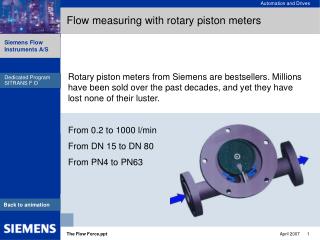 Flow measuring with rotary piston meters