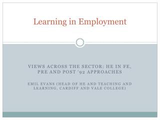 Learning in Employment