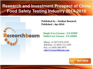 2014-2018 China Food Safety Testing Industry, Market Size