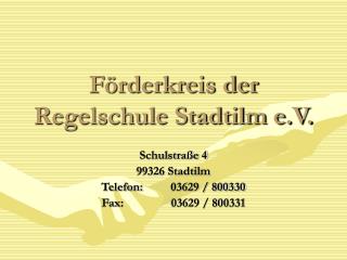 Förderkreis der Regelschule Stadtilm e.V.