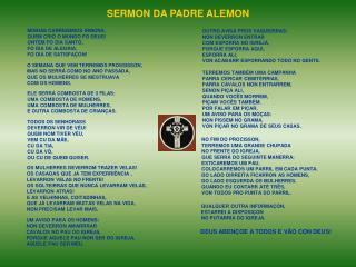 SERMON DA PADRE ALEMON