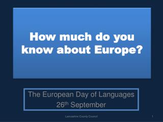 How much do you know about Europe?