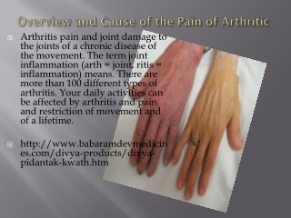 Overview and Cause of the Pain of Arthritic