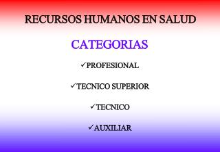 RECURSOS HUMANOS EN SALUD