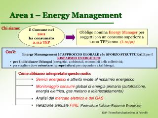 Area 1 – Energy Management