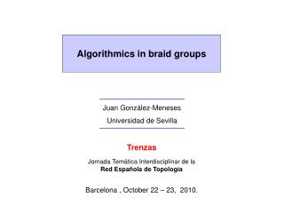 Algorithmics in braid groups
