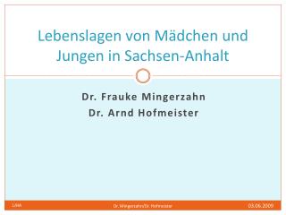 Lebenslagen von Mädchen und Jungen in Sachsen-Anhalt