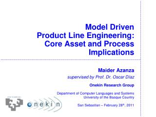 Model Driven Product Line Engineering: Core Asset and Process Implications