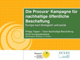 Philipp Tepper – Team Nachhaltige Beschaffung ICLEI Europasekretariat