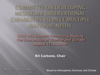 Committee on Developing Mesoscale Observational Capabilities to Meet Multiple National Needs