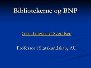 Bibliotekerne og BNP