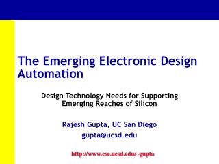 The Emerging Electronic Design Automation