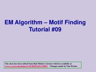 EM Algorithm – Motif Finding Tutorial #09