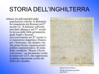 STORIA DELL’INGHILTERRA