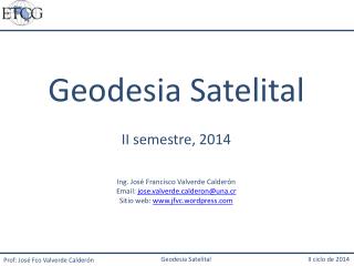 Geodesia Satelital II ciclo de 2014