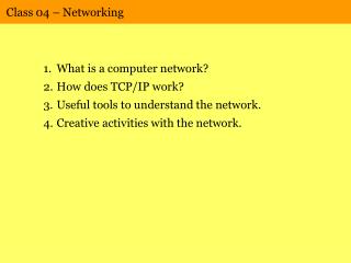 Class 04 – Networking