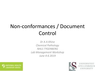 Non-conformances / Document Control