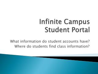 Infinite Campus Student Portal