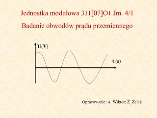 Jednostka modułowa 311[07]O1 Jm. 4/1 Badanie obwodów prądu przemiennego