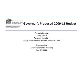 Governor’s Proposed 2009-11 Budget