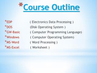 Course Outline