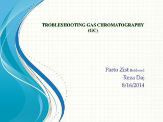 TROBLESHOOTING GAS CHROMATOGRAPHY (GC)