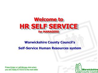 Welcome to HR SELF SERVICE for MANAGERS