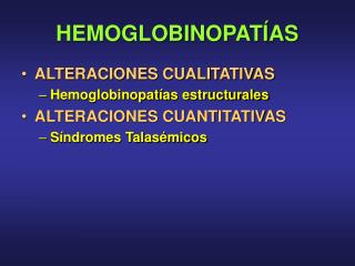 HEMOGLOBINOPATÍAS