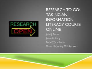 Research to Go: Taking an Information Literacy Course Online
