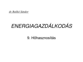 ENERGIAGAZDÁLKODÁS