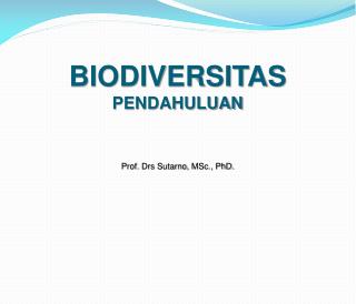 BIODIVERSITAS PENDAHULUAN