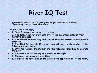River IQ Test