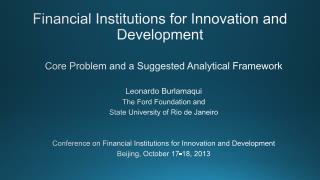 Financial Institutions for Innovation and Development
