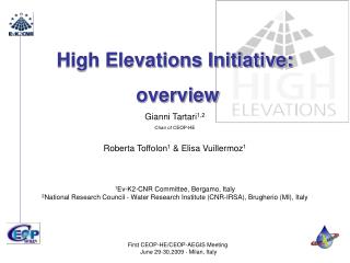 High Elevations Initiative: overview