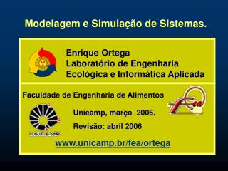 Modelagem e Simulação de Sistemas.