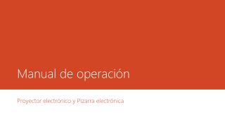 Manual de operación