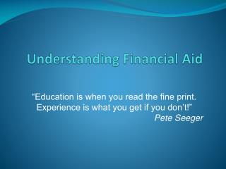 Understanding Financial Aid