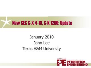 New SEC S-X 4-10, S-K 1200: Update