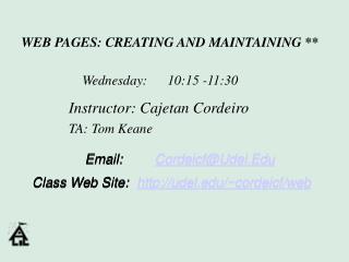 WEB PAGES: CREATING AND MAINTAINING **