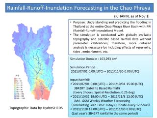 Rainfall-Runoff-Inundation Forecasting in the Chao Phraya