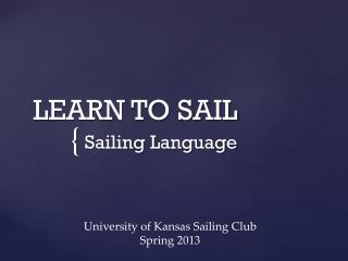 LEARN TO SAIL