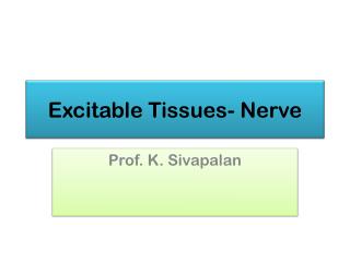 Excitable Tissues- Nerve