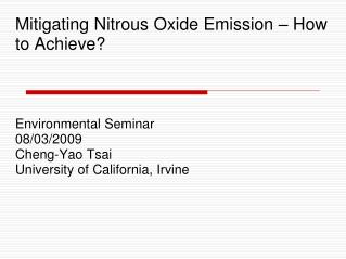 Mitigating Nitrous Oxide Emission – How to Achieve?