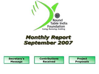 Monthly Report September 2007