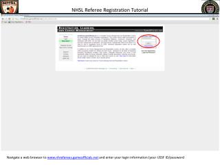 NHSL Referee Registration Tutorial