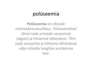 polüseemia